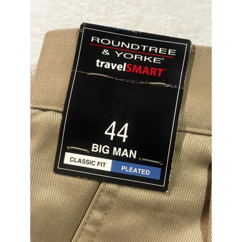 NEW Roundtree & Yorke Shorts Men's Big Man Size 44 Elastic Waist Classic Pleated